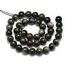 Natural Golden Sheen Obsidian Beads Strands X-G-S150-20-12mm-2