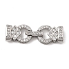 Brass Micro Pave Clear Cubic Zirconia Fold Over Clasps KK-B189-03P-1