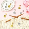 8Pcs 2 Colors Sunflower Alloy Pendant Decorations HJEW-YW00565-4