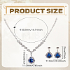 Brass Rhinestone Pendant Necklace & Stud Earring Sets SJEW-LP0001-51A-2