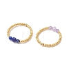 Adjustable Natural Gemstone Finger Rings RJEW-JR01013-3