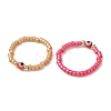 10Pcs 10 Colors Glass Bead Finger Rings RJEW-MZ00033-3