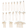 6Pcs Iron Resin Hair Cormbs & 12Pcs Iron Resin Hair Forks for Women PHAR-OC0001-05-1