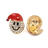 Christmas Alloy Crystal Rhinestone Stud Earrings for Women EJEW-M256-01B-G-2