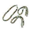 12MM Natural Green Line Jasper Round Beaded Necklaces GG-CBAA808-02P-D-4
