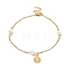 CCB Pearl Link Anklet AJEW-C021-04G-2