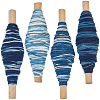 4 Rolls 4 Colors Tie-Dyed Round Cotton Cord WCOR-CY0001-03-1