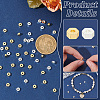 BENECREAT 100Pcs 2 Colors Rack Plating Brass Beads KK-BC0012-82-4