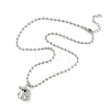 Brass Black Enamel Halloween Ghost Pendant Necklaces NJEW-B135-01A-P-2