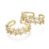Brass Micro Pave Clear Cubic Zirconia Cuff Rings RJEW-S044-088-NF-2