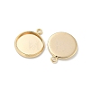 Flat Round Brass Pendant Cabochon Settings KK-K414-14E-G-2