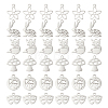 36Pcs 6 Style 201 Stainless Steel Charms STAS-DC0006-30-1