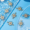 Long-Lasting Plated Brass Micro Pave Clear Cubic Zirconia Connector Charms KK-BBC0003-34-4
