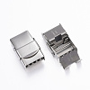 Rectangle 201 Stainless Steel Watch Band Clasps STAS-F067-08-2