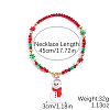 Christmas Theme Alloy Enamel Pendant Acrylic Beaded Necklaces with Alloy OT Clasps FS-WG3DBCD-07-1