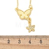 Brass Micro Pave Clear Cubic Zirconia Pendants Necklaces NJEW-M088-03G-03-3