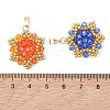 Pearl Luster Plated Glass Pendants PALLOY-MZ01312-3
