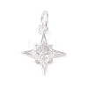 925 Sterling Silver Pave Clear Cubic Zirconia Star Charms STER-K181-01C-S-1