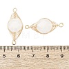 Natural Quartz Crystal Rock Crystal Faceted Hexagonal Cut Flat Round Links Connector Charms with Copper Herringbone Wire-Wrapped KK-Z152-07G-06-3