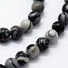 Natural Black Silk Stone/Netstone Beads Strands G-I199-11-6mm-3