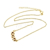 Brass Glass Triple Star Pendant Necklaces KK-CBAB173-03G-11-4