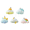 5Pcs 5 Colors Opaque Resin Pendants RESI-FS0001-67B-2