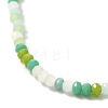 Faceted Round Glass Beads Stretch Bracelet for Teen Girl Women BJEW-JB07072-01-3