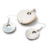 Natural Paua Shell Donut & White Shell Flower Jewelry Set SJEW-E051-01P-2