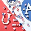 90Pcs 9 Styles Printed Wood European Beads WOOD-CJ0002-69-6