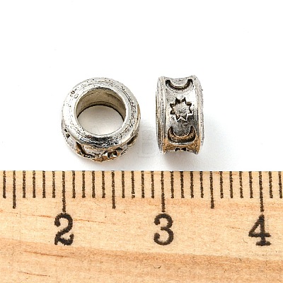 Rack Plating Tibetan Style Alloy Spacer Beads TIBE-WH0007-01AS-1