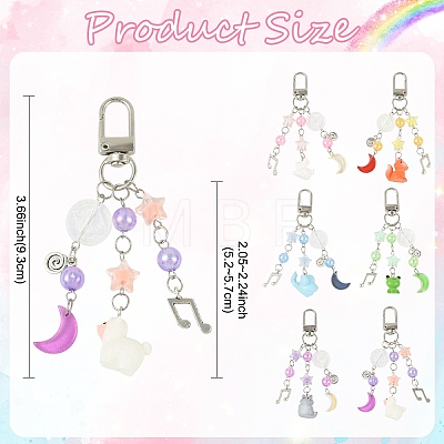Alloy & Acrylic & Resin Pendant Decorations HJEW-YW00335-01-1