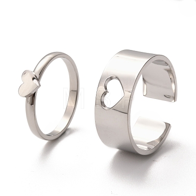 304 Stainless Steel Finger Rings Sets RJEW-F117-03P-1