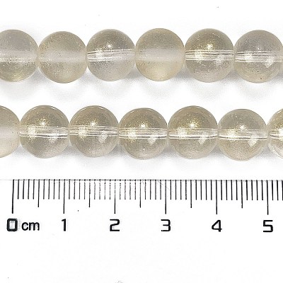 Frosted Transparent Glass Bead Strands GLAA-P065-10mm-01-1