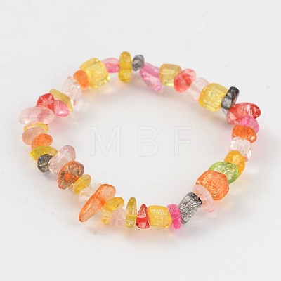 Natural Mixed Stone Beaded Stretch Kids Bracelets BJEW-JB02064-01-1