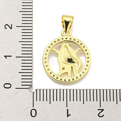 Brass Micro Pave Cubic Zirconia Pendants KK-K354-03G-11-1