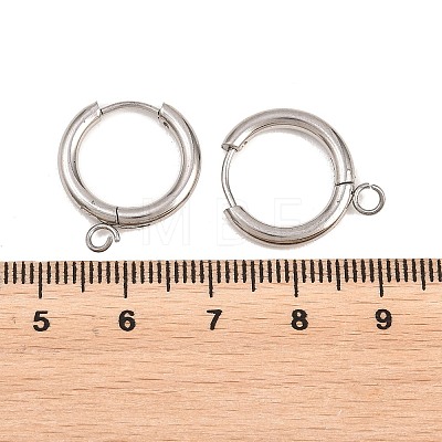 316 Stainless Steel Huggie Hoop Earring Findings EJEW-B158-01C-P-1