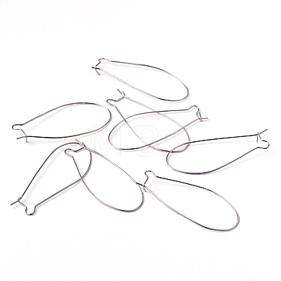 Platinum Color Brass U-Shaped Hoop Earrings Findings Kidney Ear Wires X-EC221-4NF-1