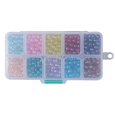 10 Colors Transparent Spray Painted Glass Beads DGLA-JP0001-11-6mm-1