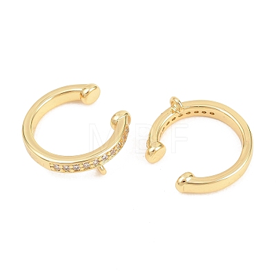 Brass Micro Pave Clear Cubic Zirconia Ear Cuff Findings KK-Z158-06G-1