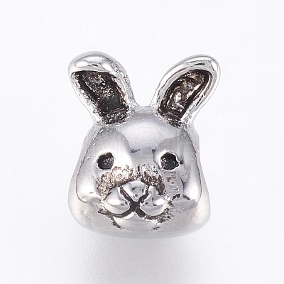 316 Surgical Stainless Steel Bunny European Beads STAS-O097-76AS-1