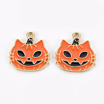 Rack Plating Eco-Friendly Alloy Enamel Pendants ENAM-N052-003-RS-1