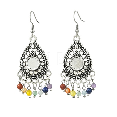 Gemstone Tassel Chandelier Earrings EJEW-JE07176-02-1