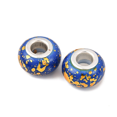 Opaque Resin Rondelle European Beads RESI-Z046-01H-1
