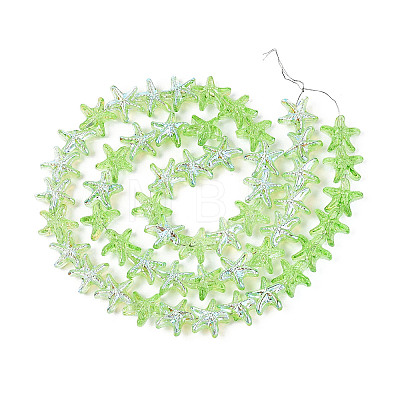 Baking Paint Electroplate Transparent Glass Beads Strands EGLA-N017-07-A01-1
