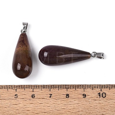 Natural Indian Agate Pendants G-N360-08P-05-1