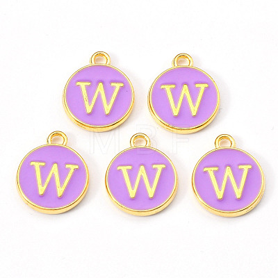 Golden Plated Alloy Enamel Charms ENAM-S118-10W-1