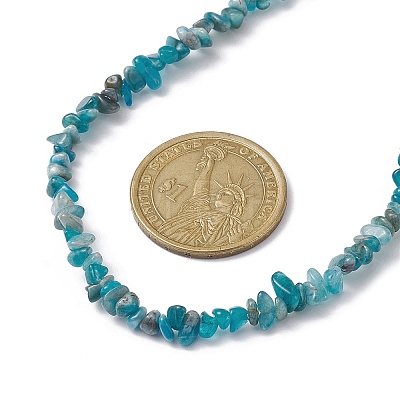 Natural Apatite Chip Beaded Necklace NJEW-JN04616-15-1
