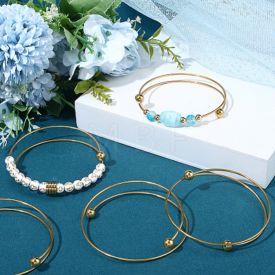 6Pcs 304 Stainless Steel Cuff Bangles Making MAK-BBC0001-21G-1