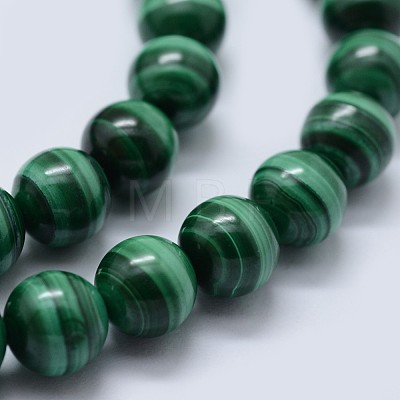 Natural Malachite Beads Strands G-F571-27AA1-10mm-1