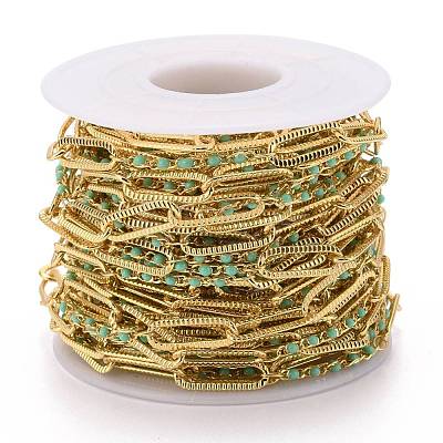 Golden Plated Handmade Enamel Beaded Chains CHC-H101-01G-K-1